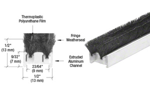 CRL 83-1/4" Narrow Commercial Door Astragal with Weatherstrip