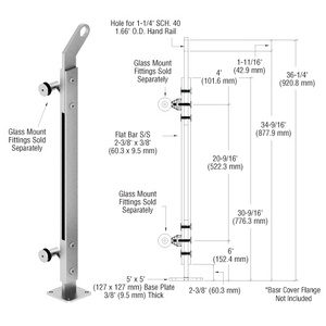 CRL Brushed Stainless Custom P2 Series Right Hand End Post Railing Kit