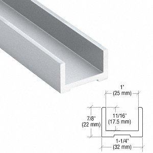 CRL-Blumcraft® Satin Anodized Wet Glaze U-Channel for 3/4" (19 mm) Glass 240"