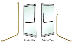 CRL-Blumcraft® Satin Brass Right Hand Reverse Rail Mount "B" Exterior Top Securing Dummy Handle