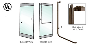 CRL-Blumcraft® Oil Rubbed Bronze Left Hand Reverse Rail Mount Retainer Plate "Z" Exterior, Top Securing Panic Handle