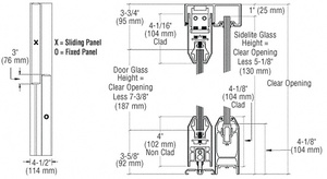 CRL Brushed Stainless Steel SSR Bottom Rolling Sliding Door System XO/OX
