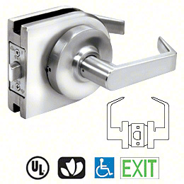 CRL Polished Stainless Grade 1 Lever Lock Housing - Passage