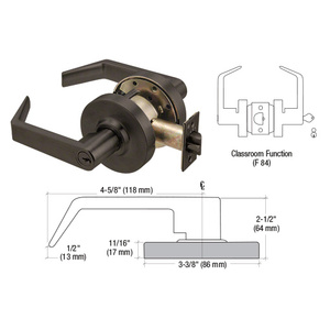 CRL Oil Rubbed Bronze Grade 1 Classroom Lever Locksets - Schlage® 6-Pin