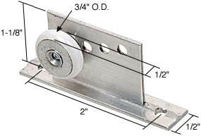 CRL 3/4" Nylon Ball Bearing Shower Door Oval Edge Roller Assembly