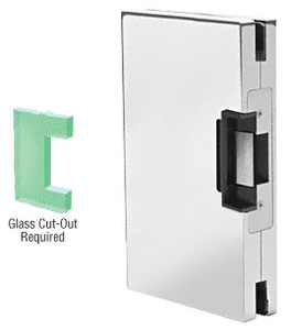 CRL Polished Stainless 6" x 10" LH/RHR Custom Center Lock Glass Keeper With Deadlatch Electric Strike
