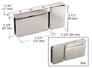 CRL Polished Nickel Top or Bottom Mount Senior Prima Pivot Hinge with Attached U-Clamp