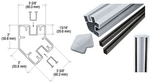 CRL Mill AWS 48" Long 2" x 2-3/8" Rectangular 135 Degree Post Kit