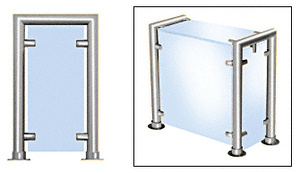 CRL Polished Stainless Contemporary 210 Series 1-1/2" Tubing Glass On Top, Front, and One or Both Ends Sneeze Guard