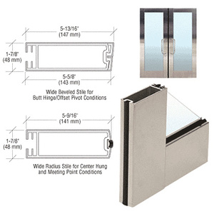 CRL 5-1/2" Brushed Stainless Wide Stile Clad Full Framed Door