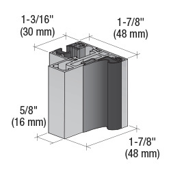 CRL Fallbrook Satin Anodized 1.1m Door Frame Profile Glass-to-Glass