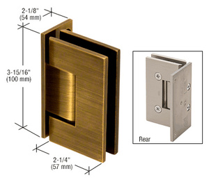 CRL Antique Brass Vienna 044 Series Wall Mount Offset Back Plate Hinge
