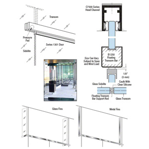 CRL-Blumcraft® Polished Stainless B1250 Floating Transom System for 3/4" Glass