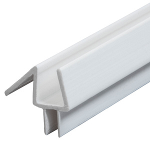 CRL White Co-Extruded Bottom Wipe with Drip Rail for 3/8" Glass