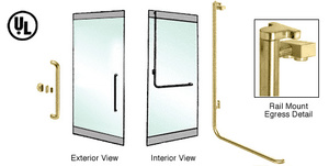 CRL-Blumcraft® Polished Brass Left Hand Reverse Rail Mount Keyed Access 'Y' Exterior Top Securing Electronic Egress Control Handle