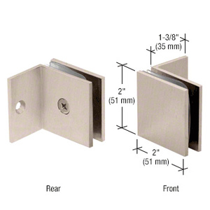 CRL Brushed Nickel Fixed Panel Square Clamp With Small Leg