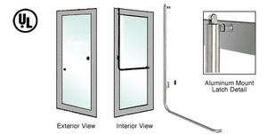 CRL-Blumcraft® Polished Stainless Left Hand Reverse Aluminum Door Mount Keyed Access "Z" Exterior, Top Securing Panic Handle