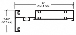 CRL-U.S. Aluminum Interior Glazed Horizontal 2-1/4" x 5.92", Thermally Improved, Dark Bronze Anodic- 24'-2"