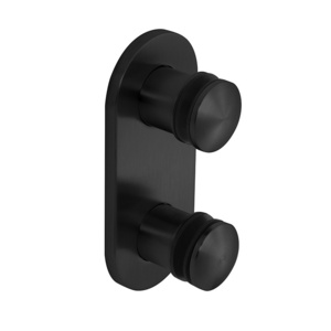 CRL 316 Matte Black Dome 2-3/8" Glass Rail Standoff Fitting With Mounting Plate