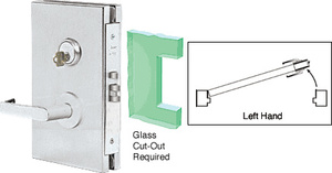 CRL Brushed Stainless 6" x 10" LH Center Lock With Deadlatch in Storeroom Function