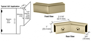 CRL Brushed Bronze 135 Degree "Sleeve Over" Glass Clamp