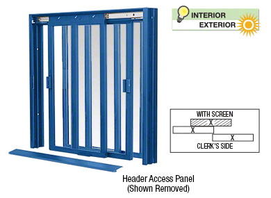 CRL Custom Color Powder Painted DW Series Manual Deluxe Sliding Service Window XX with Screen