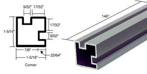 CRL Satin Anodized 146" Corner Post Extrusion