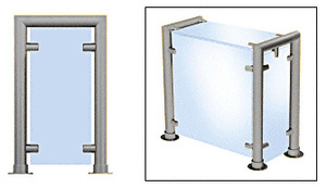 CRL Brushed Stainless Contemporary 210 Series 1-1/2" Tubing Glass On Top, Front, and One or Both Ends Sneeze Guard