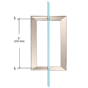 CRL Polished Nickel 8" x 8" SQ Series Square Tubing Back-to-Back Pull Handles