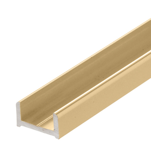 Brite Gold Anodized 95" (2.49 m) Low Profile Aluminum Glazing Channel for 1/2" Glass