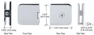 CRL Polished Chrome Junior Traditional Style Fixed Panel U-Clamp