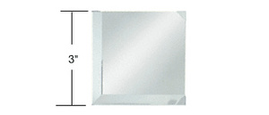 CRL Clear Mirror Glass 3" Square Beveled on 2 Sides