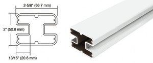 CRL Sky White 48" Long 2" x 2-5/8" Rectangular 180 Degree Post