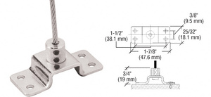 CRL Chrome Plated Fixed Base Floor Fitting for Cable Display System