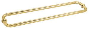 CRL Polished Brass 24" BM Series Back-to-Back Tubular Towel Bars With Metal Washers