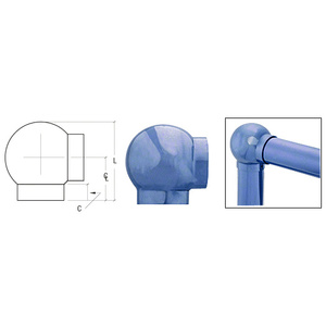 CRL Painted 2-5/8" 90 Degree Ball Type Elbow for 1-1/2" Tubing