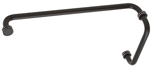 CRL Matte Black 8" Pull Handle and 18" Towel Bar BM Series Combination With Metal Washers