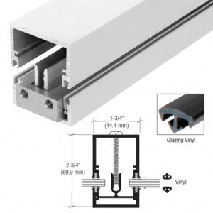 CRL-U.S. Aluminum White KYNAR® Paint Deep Division Bar With Vinyl 1-3/4" x 2-3/4", 24'