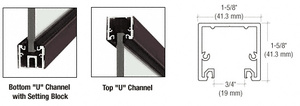 CRL Black Bronze Anodized 240" U-Channel with Roll-In Top Load Gasket