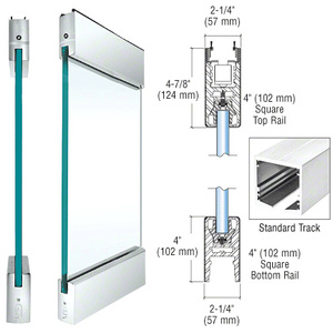 CRL Polished Stainless Type 1 Standard SPS with 4" Square Rails Top and Bottom