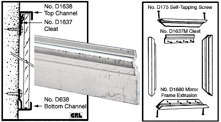 CRL Mill Mirror Mount Frame Cleat