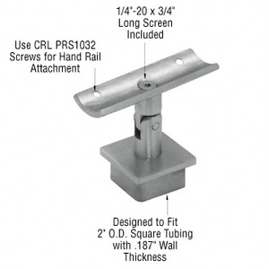 CRL Polished Stainless 2" Square Post P-Series Swivel Standoff Saddle
