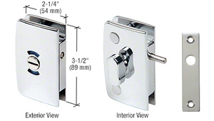 CRL Polished Chrome Glass Swinging Door Lock with Indicator for 5/16" to 1/2" Glass