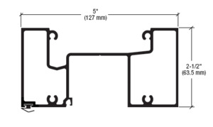 CRL-U.S. Aluminum Head Mullion with Door Seal for 1" Glass, Clear Anodized Class 1, 24'-2"