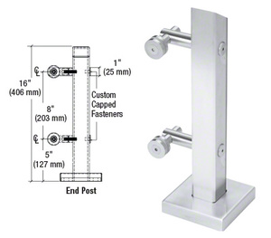 CRL 316 Polished Stainless Point Supported End Post