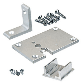 CRL Satin Anodized 2" x 3" Left End Design Series Partition Post Base Plate Kit for Posts Over 24"
