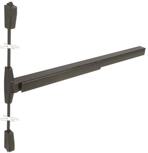 Von Duprin® Surface Mounted Vertical Rod Panic Exit Device with Grooved Case Dark Bronze Finish 48” x 84” Exit Only