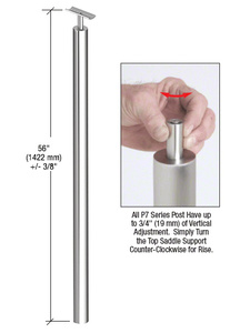 CRL Polished Stainless 56" P7 Series 180 Degree Blank Post