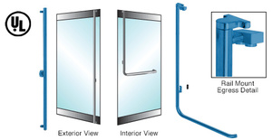 CRL-Blumcraft® Painted Left Hand Reverse Rail Mount Keyed Access "F" Exterior Top Securing Electronic Egress Control Handle