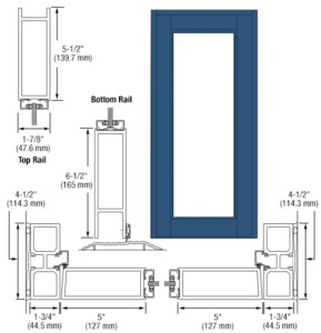 CRL-U.S. Aluminum Custom KYNAR® Paint Blank Single Series 850 Durafront Wide Stile Offset Hung Entrance Door- No Prep